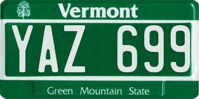 VT license plate YAZ699