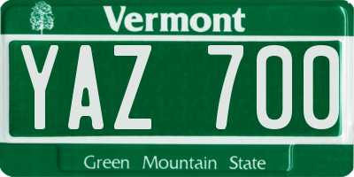 VT license plate YAZ700