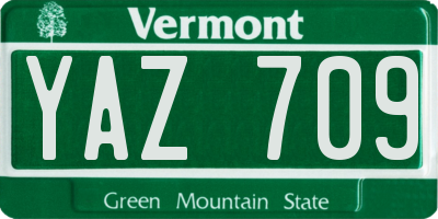 VT license plate YAZ709