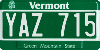 VT license plate YAZ715