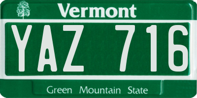 VT license plate YAZ716