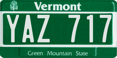 VT license plate YAZ717