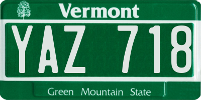 VT license plate YAZ718