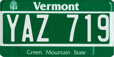 VT license plate YAZ719