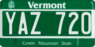 VT license plate YAZ720