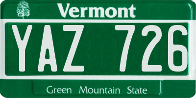 VT license plate YAZ726