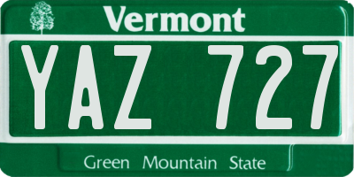 VT license plate YAZ727