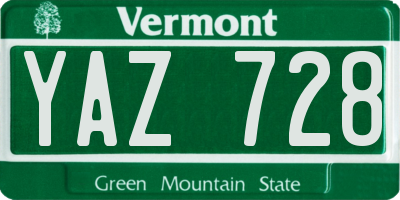 VT license plate YAZ728