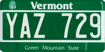 VT license plate YAZ729