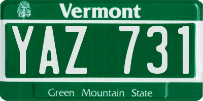 VT license plate YAZ731