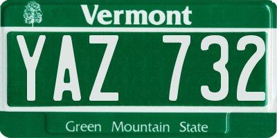 VT license plate YAZ732
