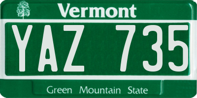 VT license plate YAZ735