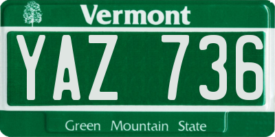 VT license plate YAZ736