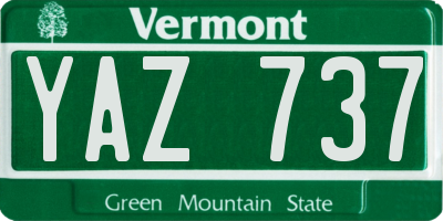 VT license plate YAZ737