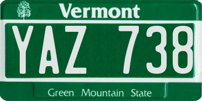 VT license plate YAZ738