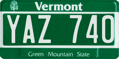 VT license plate YAZ740