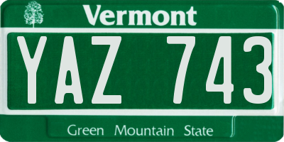 VT license plate YAZ743
