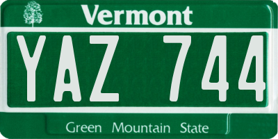 VT license plate YAZ744