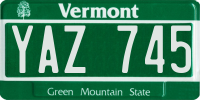 VT license plate YAZ745