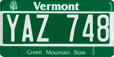 VT license plate YAZ748