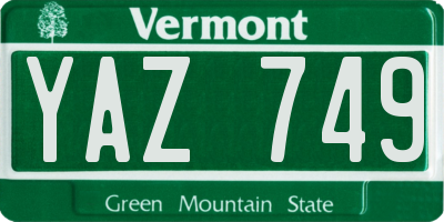 VT license plate YAZ749