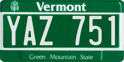 VT license plate YAZ751