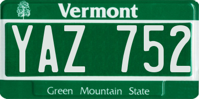 VT license plate YAZ752