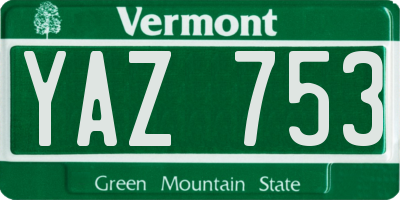 VT license plate YAZ753