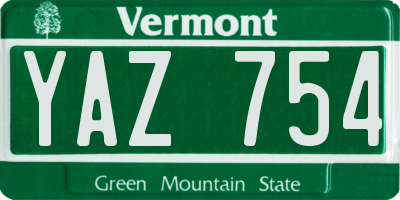 VT license plate YAZ754