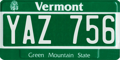 VT license plate YAZ756