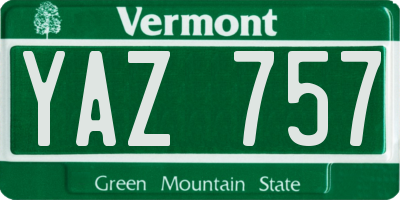 VT license plate YAZ757
