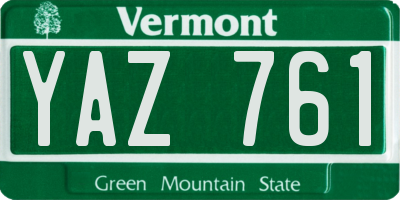VT license plate YAZ761