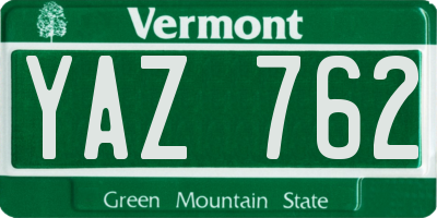 VT license plate YAZ762