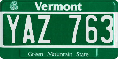 VT license plate YAZ763