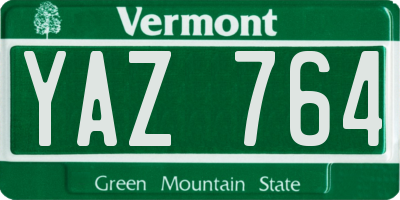 VT license plate YAZ764