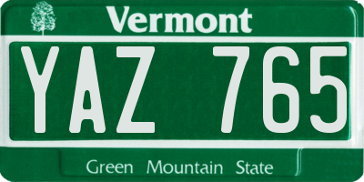 VT license plate YAZ765