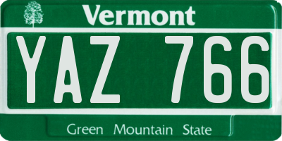 VT license plate YAZ766