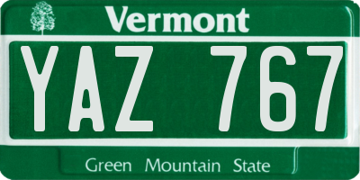 VT license plate YAZ767