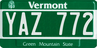 VT license plate YAZ772