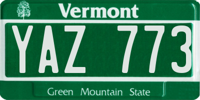 VT license plate YAZ773