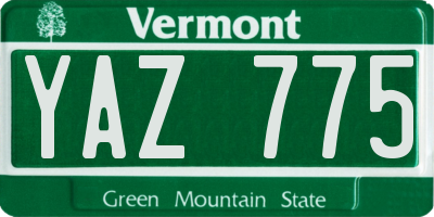 VT license plate YAZ775