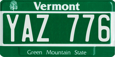 VT license plate YAZ776