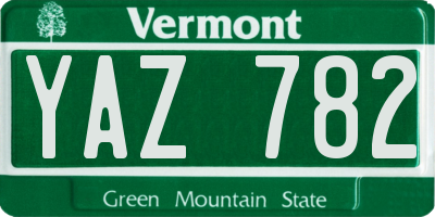 VT license plate YAZ782