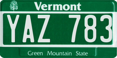 VT license plate YAZ783