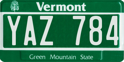 VT license plate YAZ784