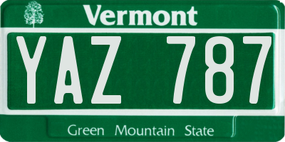 VT license plate YAZ787