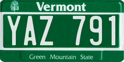 VT license plate YAZ791