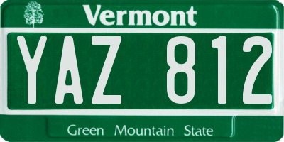 VT license plate YAZ812