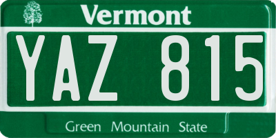 VT license plate YAZ815