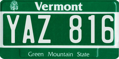 VT license plate YAZ816
